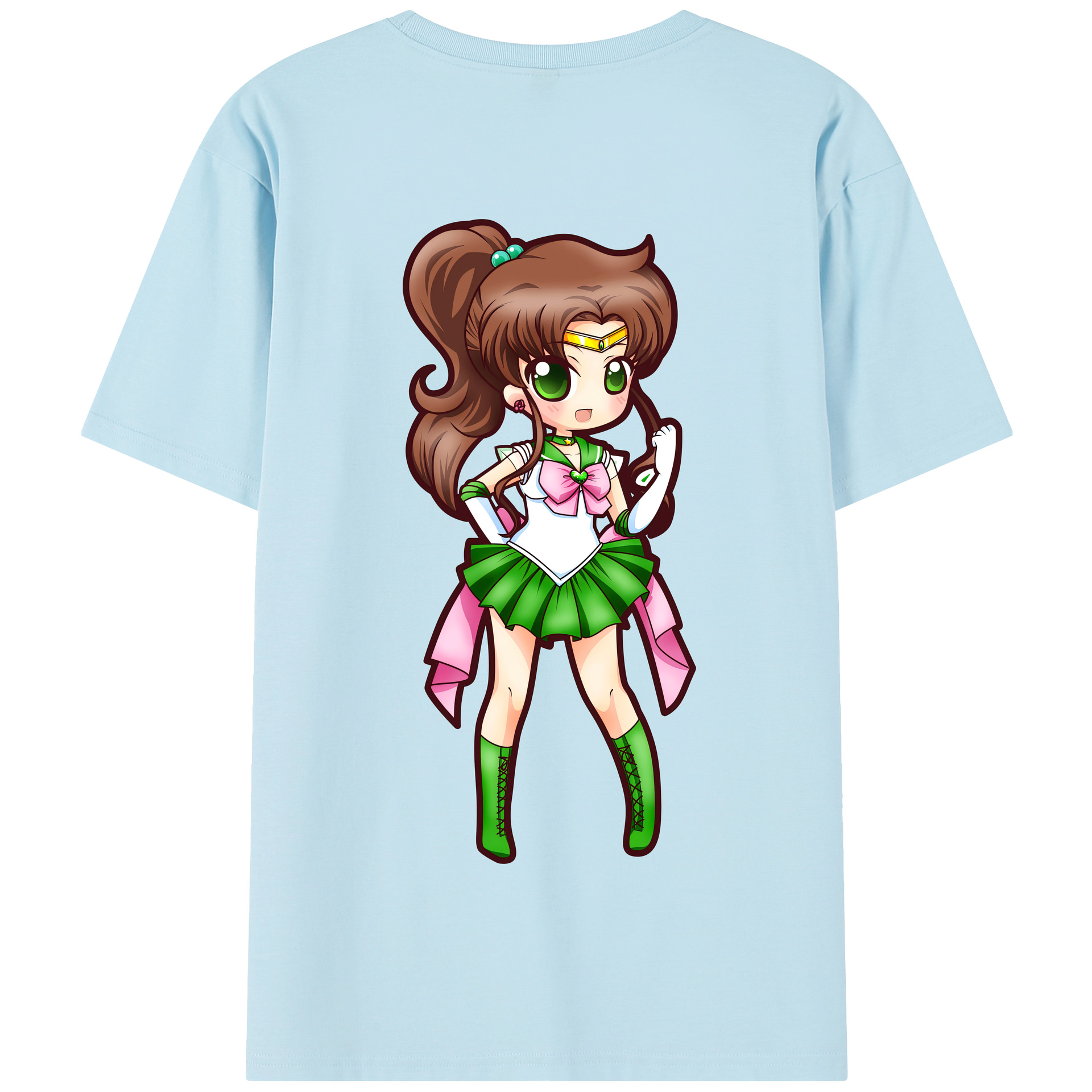 （画像用） 美少女戦士セーラームーン 木野 まこと きの まこと Sailor Moon Kino Makoto （セーラージュピター；Sailor Jupiter） 綿100％半袖Tシャツ（背面プリント）